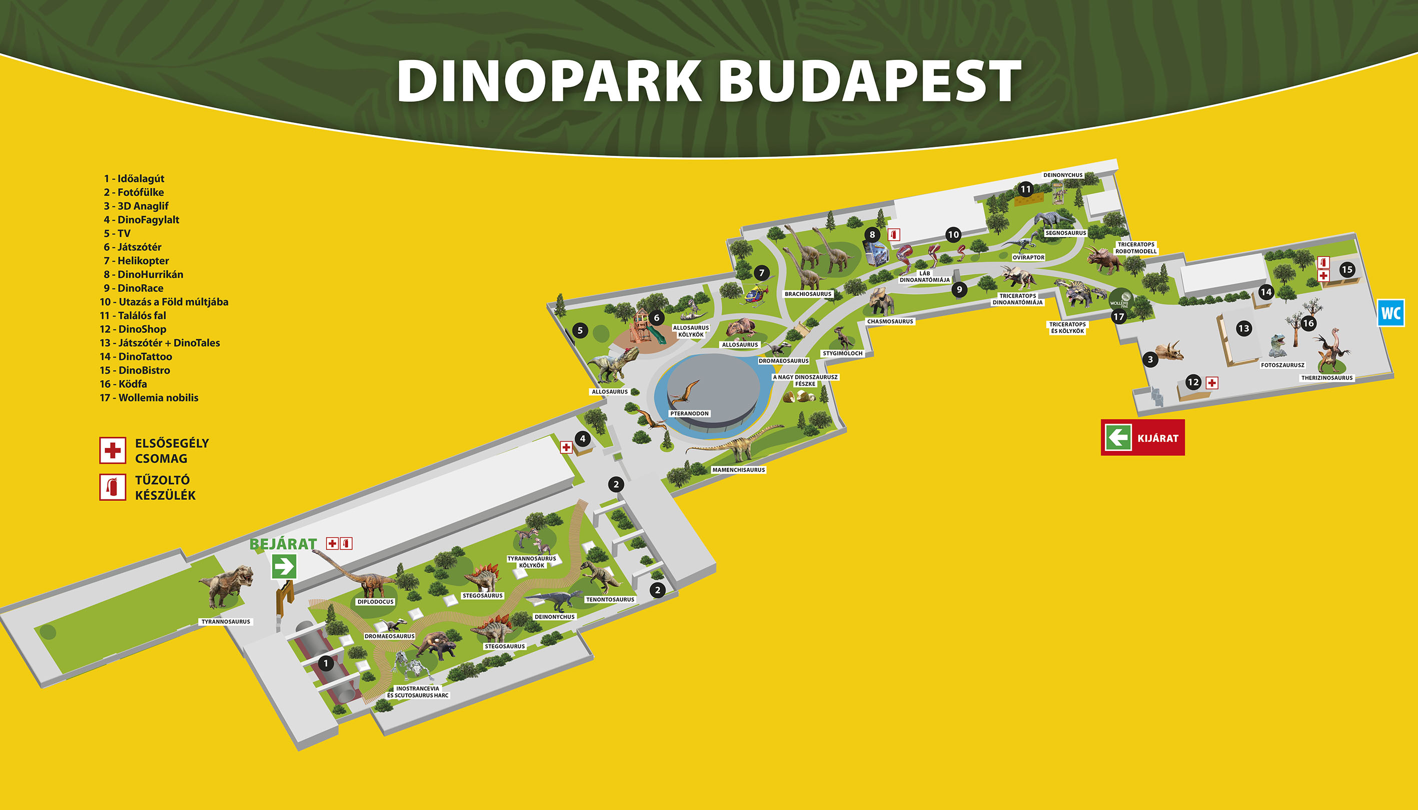A DinoPark KÖKI Budapest térképe